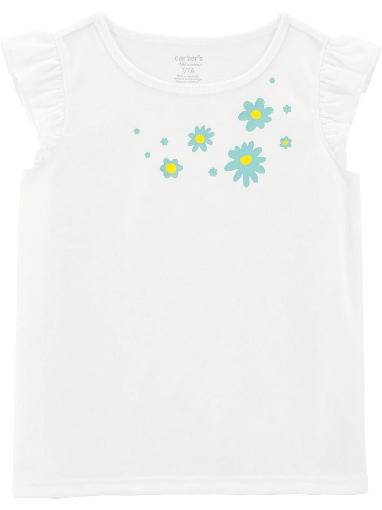 Carter's Child of Mine Kid Girls' Blue Daisy 3 Piece PJs, Sizes 4-14