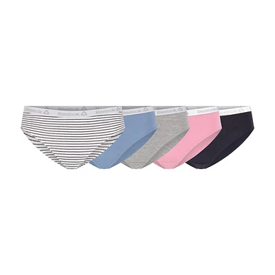 Reebok filles Culotte hipster extensible en coton, Pack de 5 Taille P.-TG.