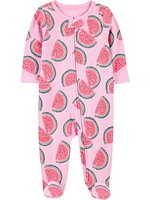 Carter's Baby Girls' Watermelon Sleep n Play, Sizes preemie-6/9 months