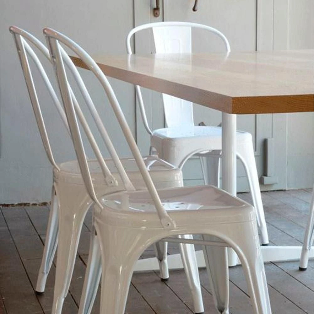 Heavenly Collection White Metal Dining Chairs