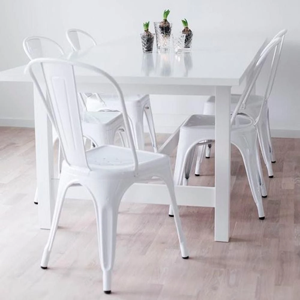 Heavenly Collection White Metal Dining Chairs