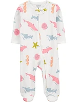 Carter's Child of Mine Baby Girls' Multi Sea Creature Sleep n Play, Sizes preemie - 6/9 months