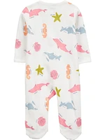 Carter's Child of Mine Baby Girls' Multi Sea Creature Sleep n Play, Sizes preemie - 6/9 months
