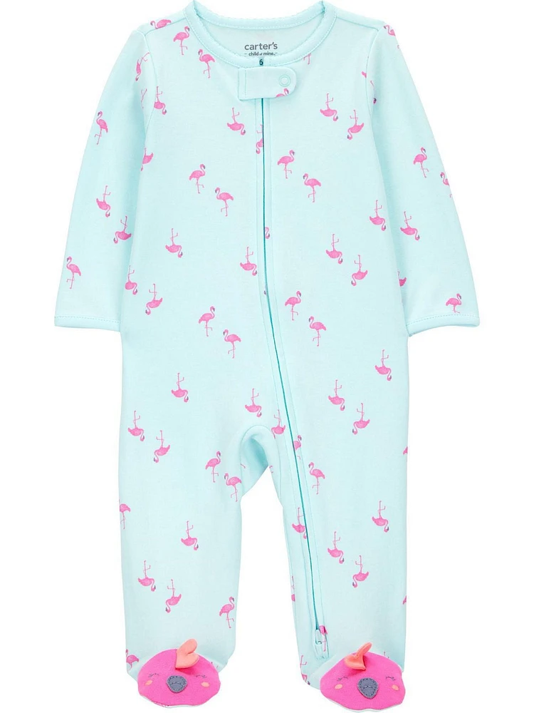 Carter's Child of Mine Sleep n Play flamant bleu pour bébé fille Tailles prématuré - 6/9 mois