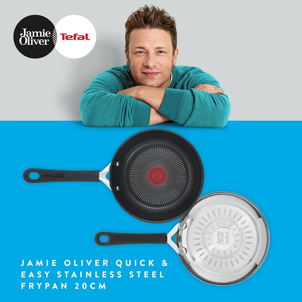 Tefal Jamie Oliver Quick & Easy Stainless Steel Fry Pan 20cm, 8" / 20cm