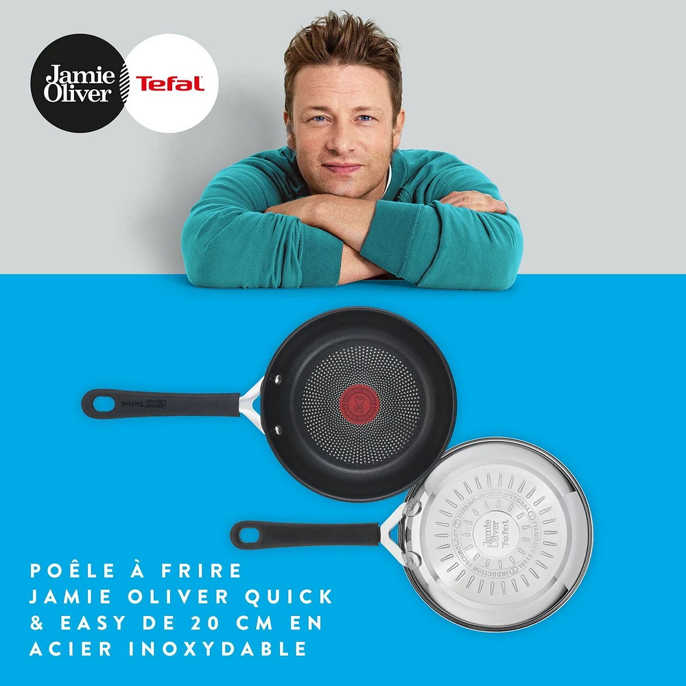 Tefal Jamie Oliver Quick & Easy Stainless Steel Fry Pan 20cm, 8" / 20cm