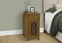 Monarch Specialties Accent Table, Side Table, End, Narrow, Nightstand, Bedroom, Storage Drawer, Lamp, Brown Veneer, Traditional