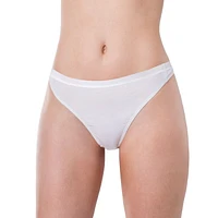 Elita Essentials Women's High Waist Cotton Stretch Thong Underwear