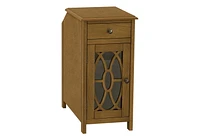 Monarch Specialties Accent Table, Side Table, End, Narrow, Nightstand, Bedroom, Storage Drawer, Lamp, Brown Veneer, Traditional