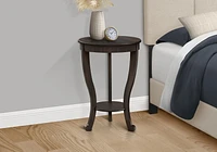 Monarch Specialties Accent Table, 2 Tier, Bedroom, End, Lamp, Nightstand, Round, Side Table, Brown Veneer, Traditional