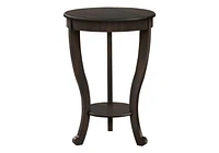 Monarch Specialties Accent Table, 2 Tier, Bedroom, End, Lamp, Nightstand, Round, Side Table, Brown Veneer, Traditional