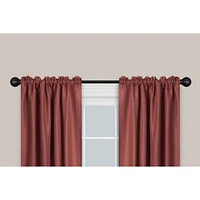 Smart Rods No Measuring Easy Install Adjustable Drapery Window Rod with Decorative Ball Finials, 48 to 120 Inch, Black