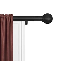 Smart Rods No Measuring Easy Install Adjustable Drapery Window Rod with Decorative Ball Finials, 48 to 120 Inch, Black