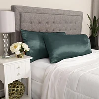 2-Pack Queen Satin Pillowcases, Green