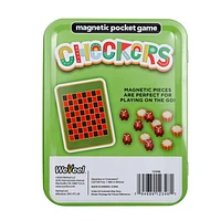 Christmas Travel Games – Magnetic pocket game - Checkers Game, Checkers Game