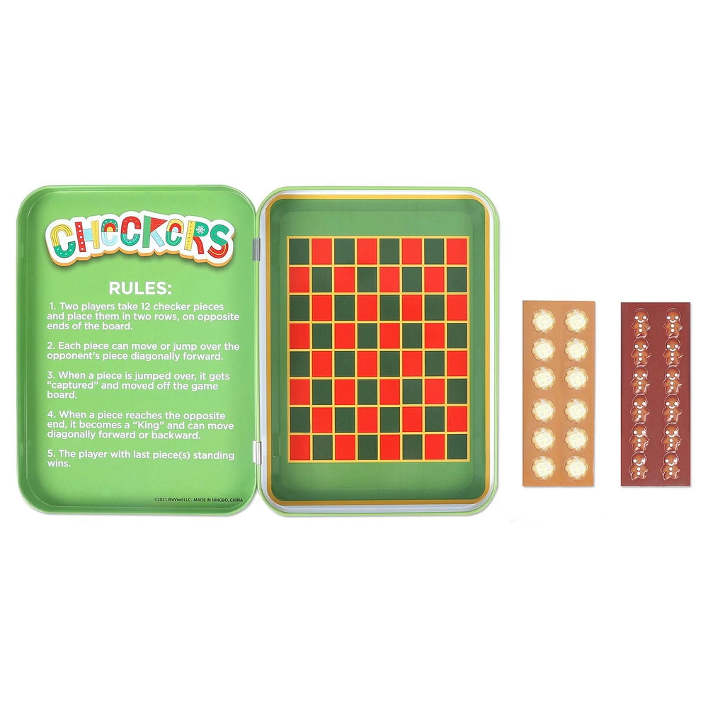 Christmas Travel Games – Magnetic pocket game - Checkers Game, Checkers Game