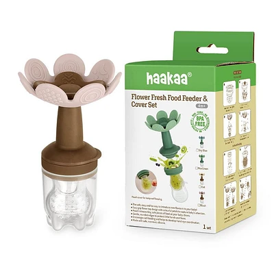 haakaa Flower Fresh Food Feeder & Cover Set - Blush
