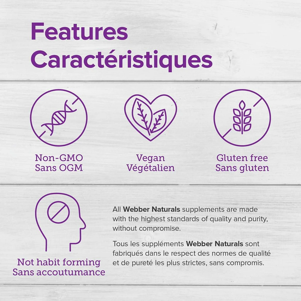 Webber Naturals Puissance maximale Mélatonine Libération double action, 10 mg 60 comprimés bi-couches