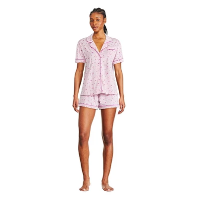 Pyjama 2 pièces avec haut à col cranté George pour femmes Tailles TP–TTG