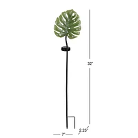 Hometrends Leaf Solar Stake - Green, 32inch H Leaf Solar Stake