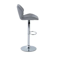 Heavenly Collection Grey Fabric Adjustable Stool