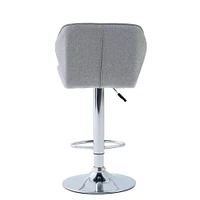 Heavenly Collection Grey Fabric Adjustable Stool