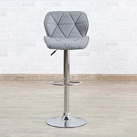 Heavenly Collection Grey Fabric Adjustable Stool