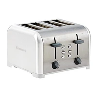 Kenmore 4-Slice Stainless Steel Toaster, Silver & Grey, Extra Wide Slots, Bagel & Defrost Functions