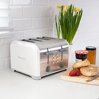 Kenmore 4-Slice Stainless Steel Toaster, Silver & Grey, Extra Wide Slots, Bagel & Defrost Functions