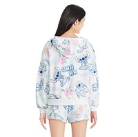 Haut à capuchon en tissu éponge bouclé Stitch Disney pour filles Tailles TP–TG