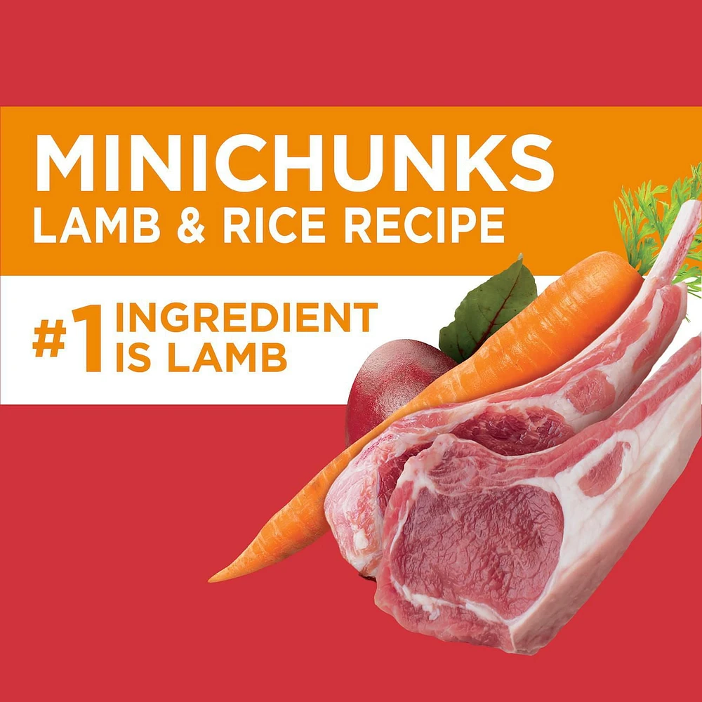 Iams Minichunks Adult Dry Dog Food Lamb & Rice Recipe, 1.5-13.6kg