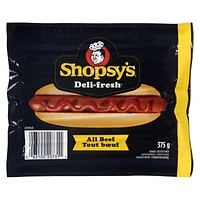 Shopsys Deli-Fresh All Beef Wieners, 375 g