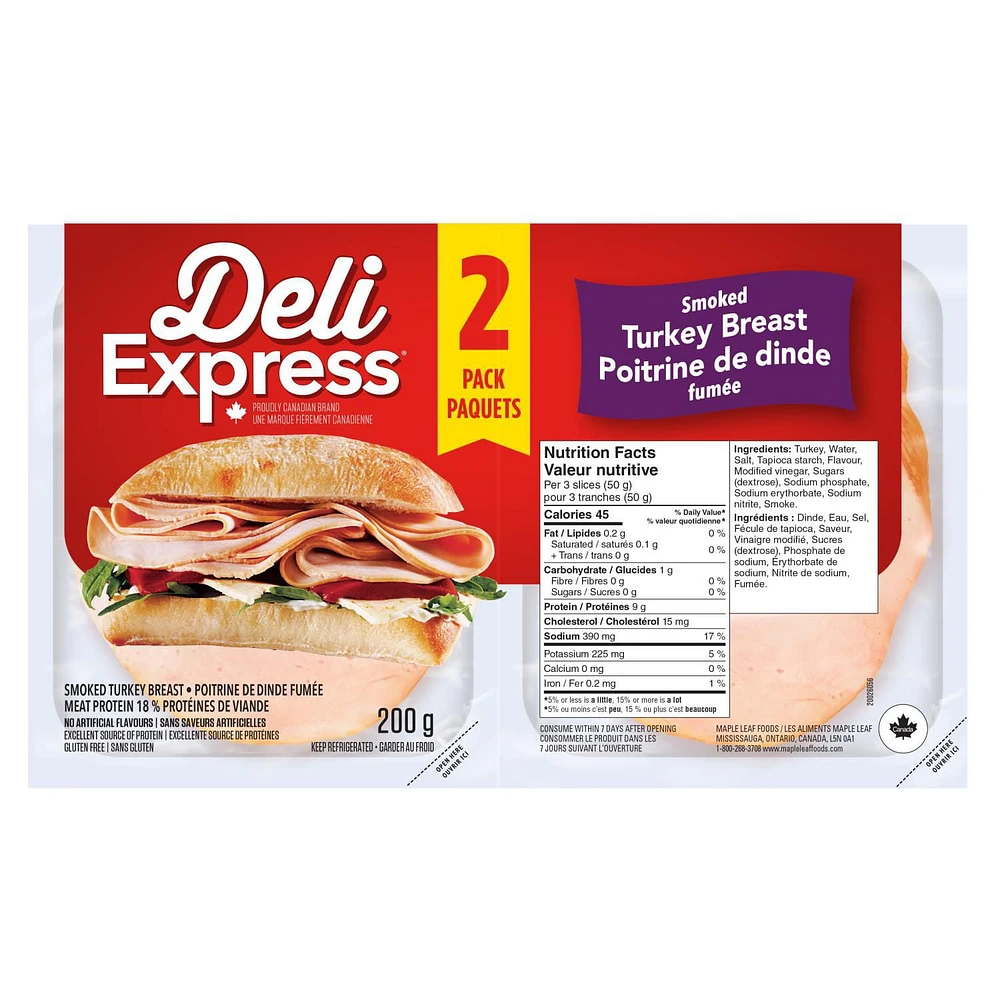 Poitrine de dinde fumée Deli Express 200 g