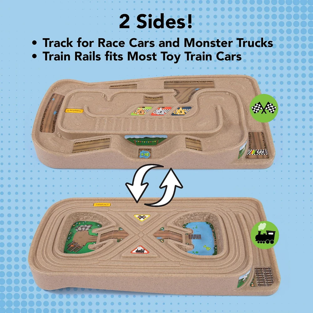 Table transportable Simplay3 avec circuit pour voitures, camions et trains miniatures