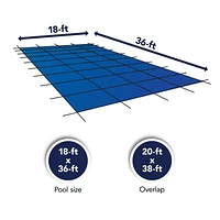 Bâche de sécurité rectangulaire en maille pour piscine creusée, 5,4 m x 10,9 m (18 pi x 36 pi)
