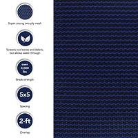 Bâche de sécurité rectangulaire en maille pour piscine creusée, 5,4 m x 10,9 m (18 pi x 36 pi)
