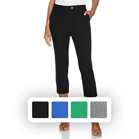 Rafaella Women's Extended Tab Capri Pants with Pockets