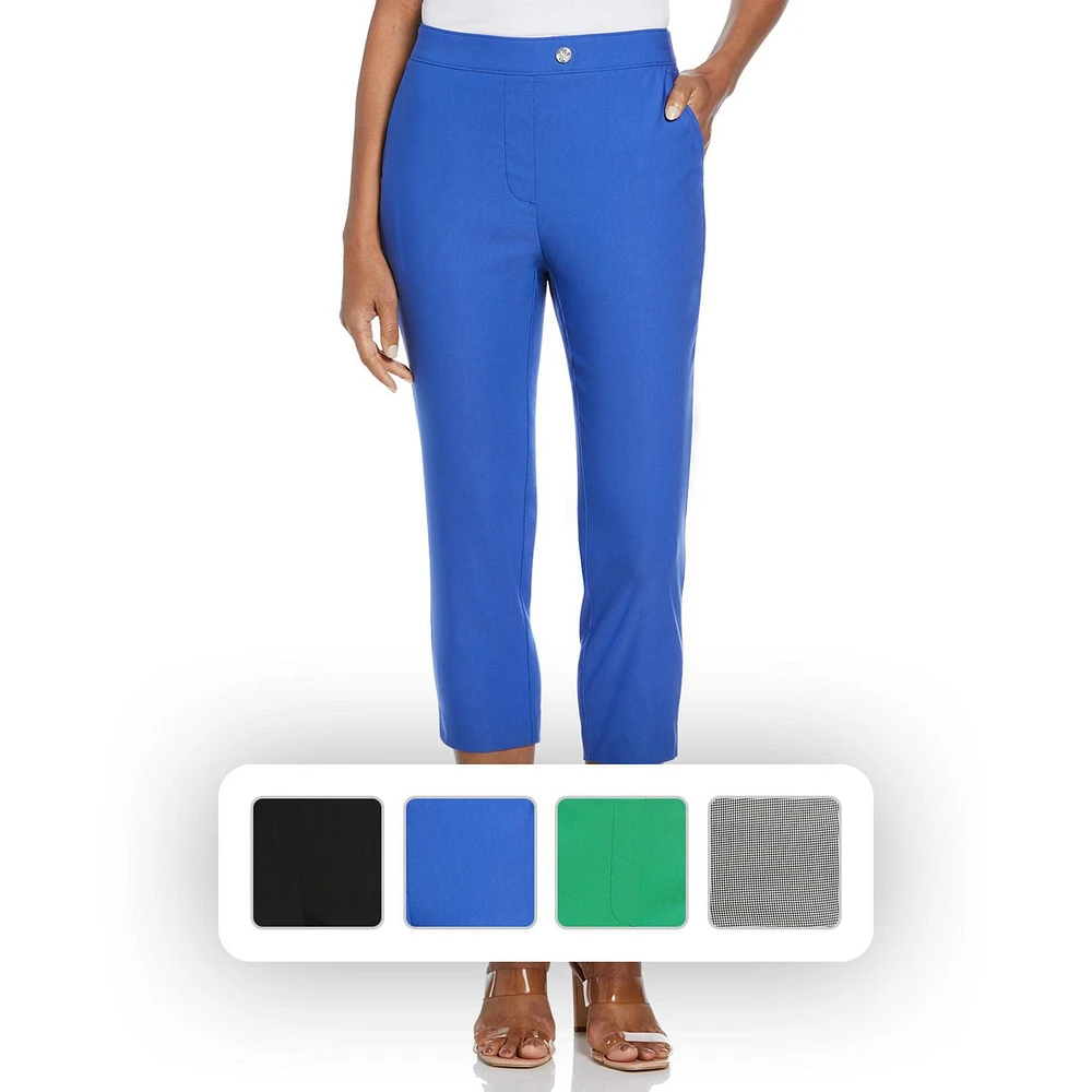 Rafaella Pantalon capri à languette allongée avec poches pour femme