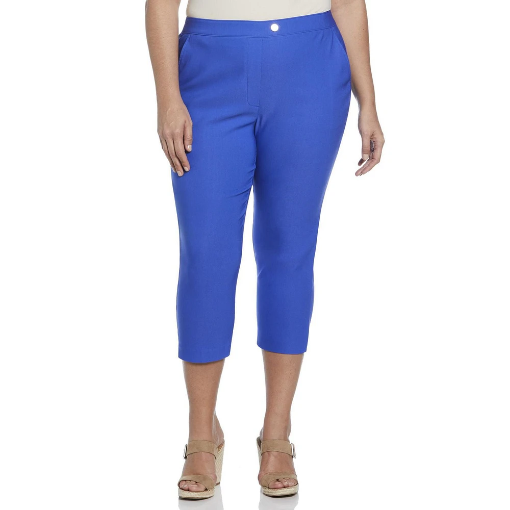 Rafaella Pantalon capri à languette allongée avec poches pour femme