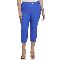Rafaella Pantalon capri à languette allongée avec poches pour femme
