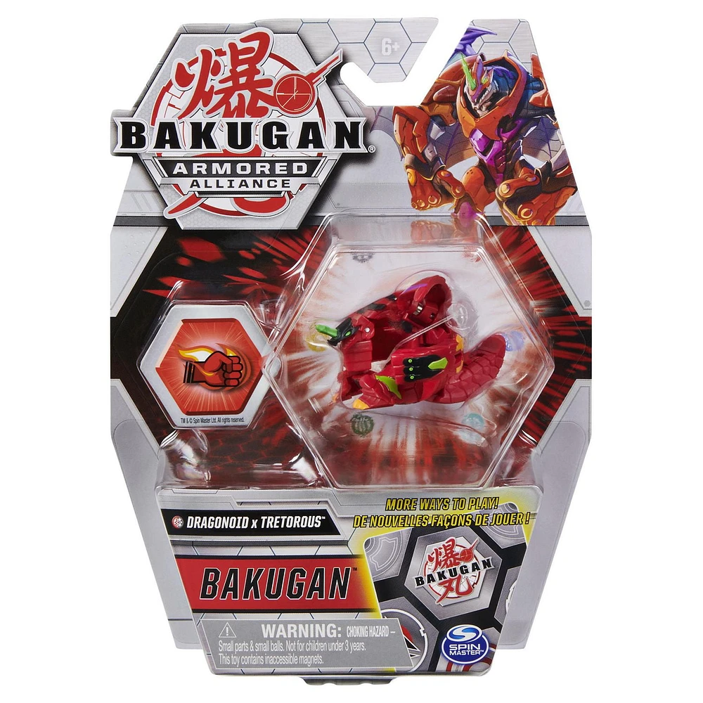 Bakugan, Fused Dragonoid x Tretorous, 2-inch Tall Armored Alliance Collectible Action Figure and Trading Card