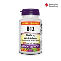 Webber Naturals® Vitamin B12 Methylcobalamin 1000 mcg Sublingual Tablets, 150 Sublingual Tablets