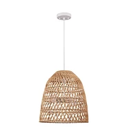 Galen 2-Light Chandelier with Natural Bamboo and Rattan Shade