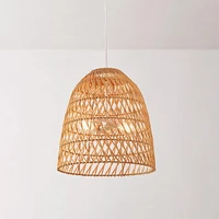 Galen 2-Light Chandelier with Natural Bamboo and Rattan Shade