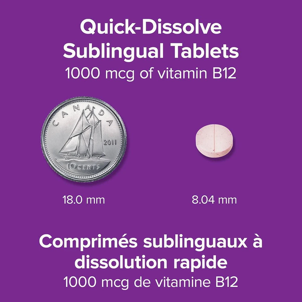 Webber Naturals® Vitamin B12 Methylcobalamin 1000 mcg Sublingual Tablets, 150 Sublingual Tablets