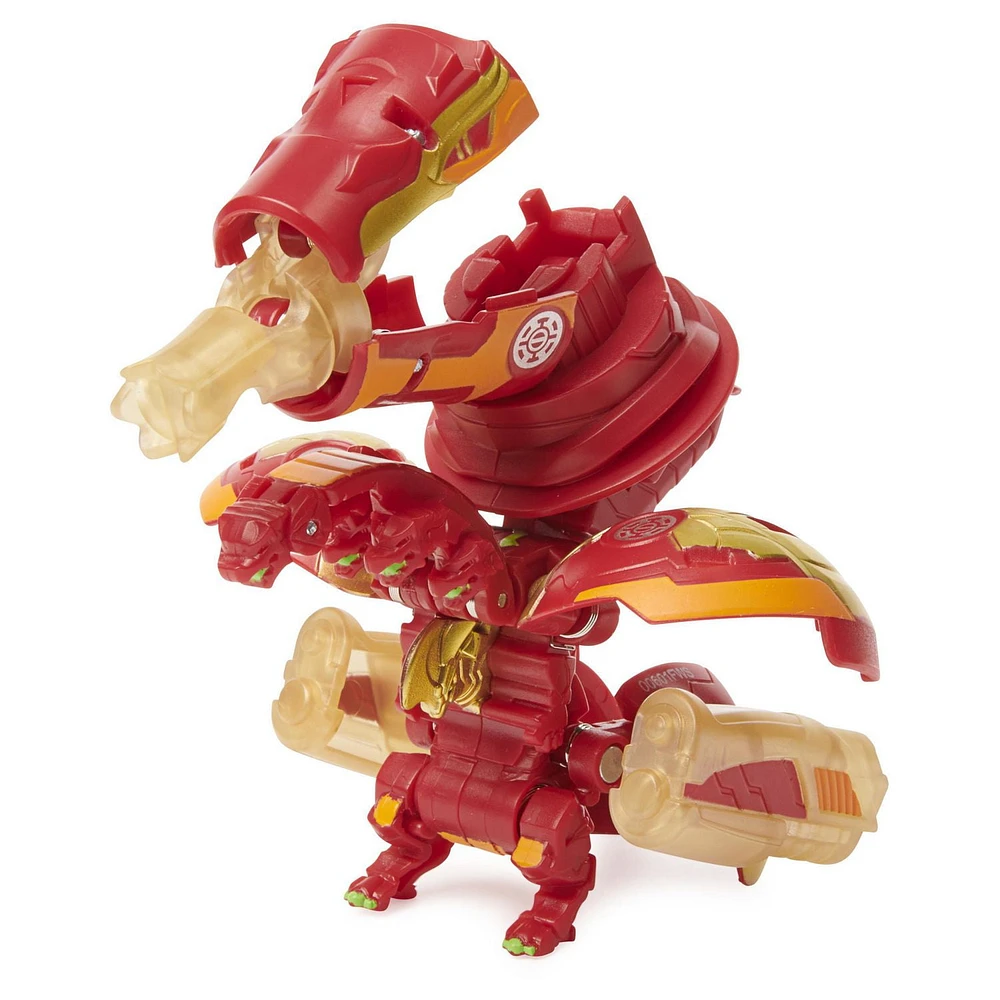 Bakugan Baku-Gear, Coffret de 4 personnages, Fusion Sabra x Pyravian Ultra avec équipement Baku-Gear et Howlkor x Serpenteze Ultra, Figurines articulées à collectionner