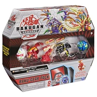 Bakugan Baku-Gear 4-Pack, Fused Sabra x Pyravian Ultra with Baku-Gear and Howlkor x Serpenteze Ultra Collectible Action Figures