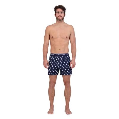 U.S. POLO ASSN. Men's Underwear 4 Pack Ultra Soft Knit Boxers, S-2XL