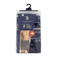 U.S. POLO ASSN. Men's Underwear 4 Pack Ultra Soft Knit Boxers, S-2XL