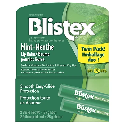 Baume pour les lèvres Blistex MD emballage duo Écran Solaire /  - menthe 7.5ML